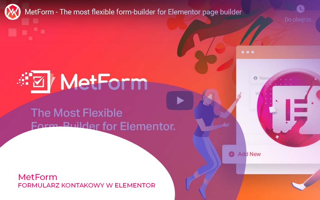 Formularz kontaktowy MetForm dla Elementor